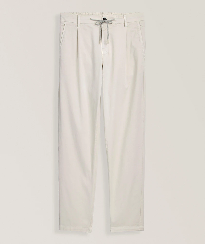 Stretch-Cotton Tapered Pants
