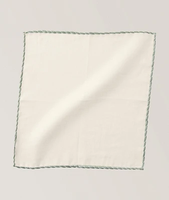 Piped Linen Pocket Square