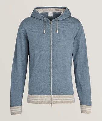 Banded Stripe Hooded Sweater