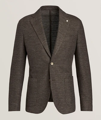 Woven Mélange Cotton-Linen Sport Jacket