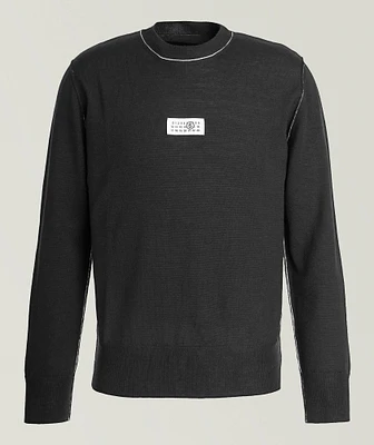 Contrast Tipped Virgin Wool-Blend Sweater