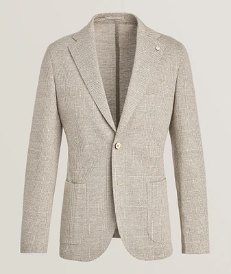 Houndstooth Cotton-Linen Sport Jacket