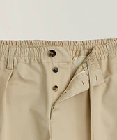 Croppped Cotton Gabardine Drawstring Pants