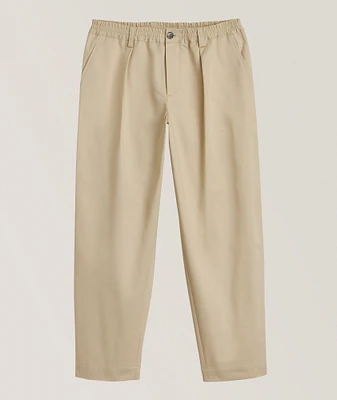 Croppped Cotton Gabardine Drawstring Pants