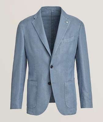 Linen-Cotton Herringbone Sport Jacket
