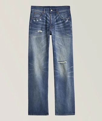 Straight Leg Distressed Jeans