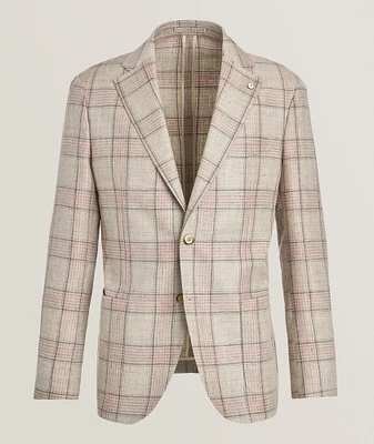 Check Linen-Wool Sport Jacket