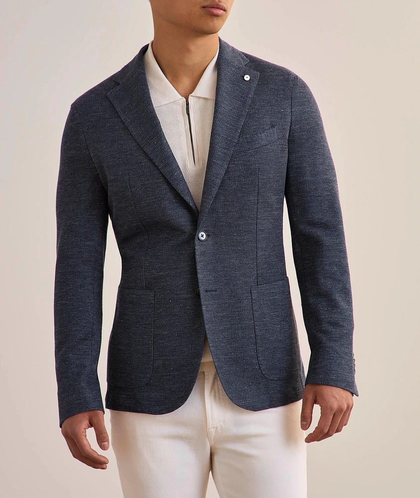 Linen-Cotton Jersey Sport Jacket