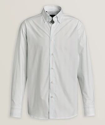 Striped Hidden Button-Down Cotton Shirt