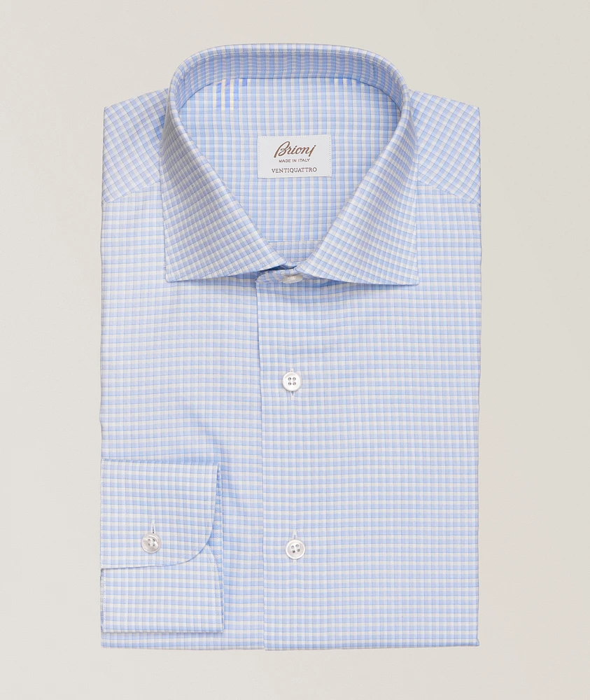 Cotton Micro-Check Twill Dress Shirt