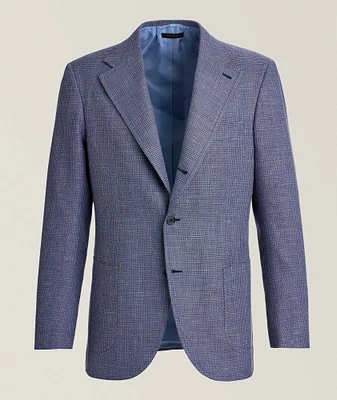 Amalfi Micro-Check Wool-Silk-Linen Sport Jacket