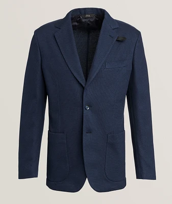 Silk-Cotton Piqué Jersey Sport Jacket