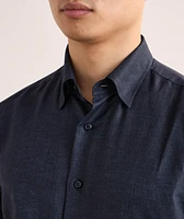 Hidden Button-Down Cotton-Linen Shirt