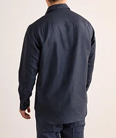 Hidden Button-Down Cotton-Linen Shirt