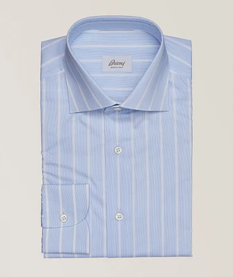 Cotton Textured Stripe Dress Shirt