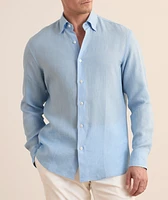 Hidden Button-Down Linen Shirt