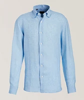Hidden Button-Down Linen Shirt