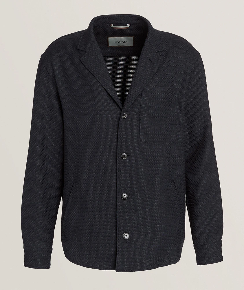 Nuvola Dobby-Textured Wool-Blend Overshirt