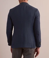 Kei Windowpane Linen-Wool Sport Jacket