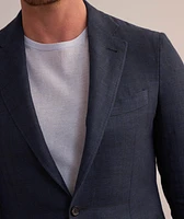 Kei Windowpane Linen-Wool Sport Jacket