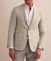 Kei Textured Windowpane Wool-Linen Sport Jacket