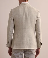 Kei Textured Windowpane Wool-Linen Sport Jacket