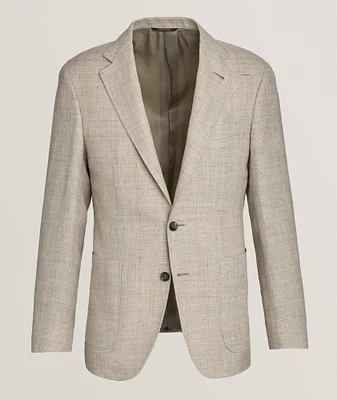 Kei Textured Windowpane Wool-Linen Sport Jacket