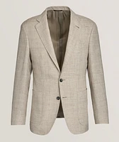 Kei Textured Windowpane Wool-Linen Sport Jacket