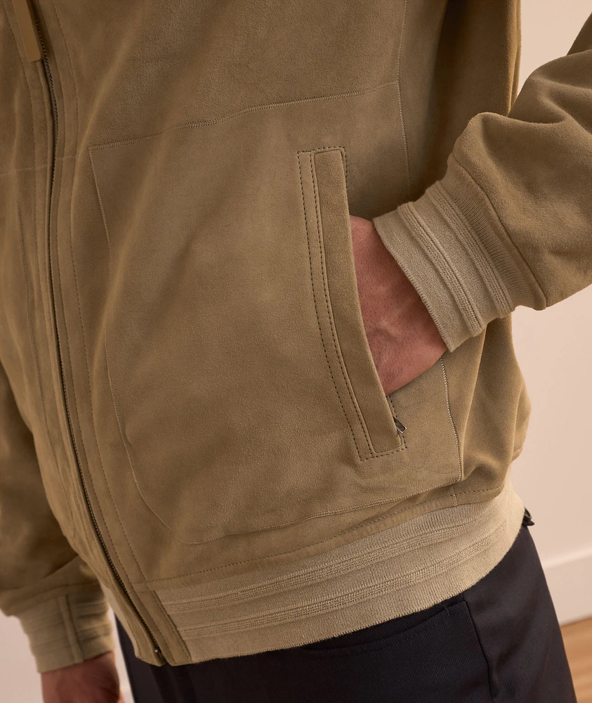 Nuvola Ultra-Soft Suede Bomber Jacket