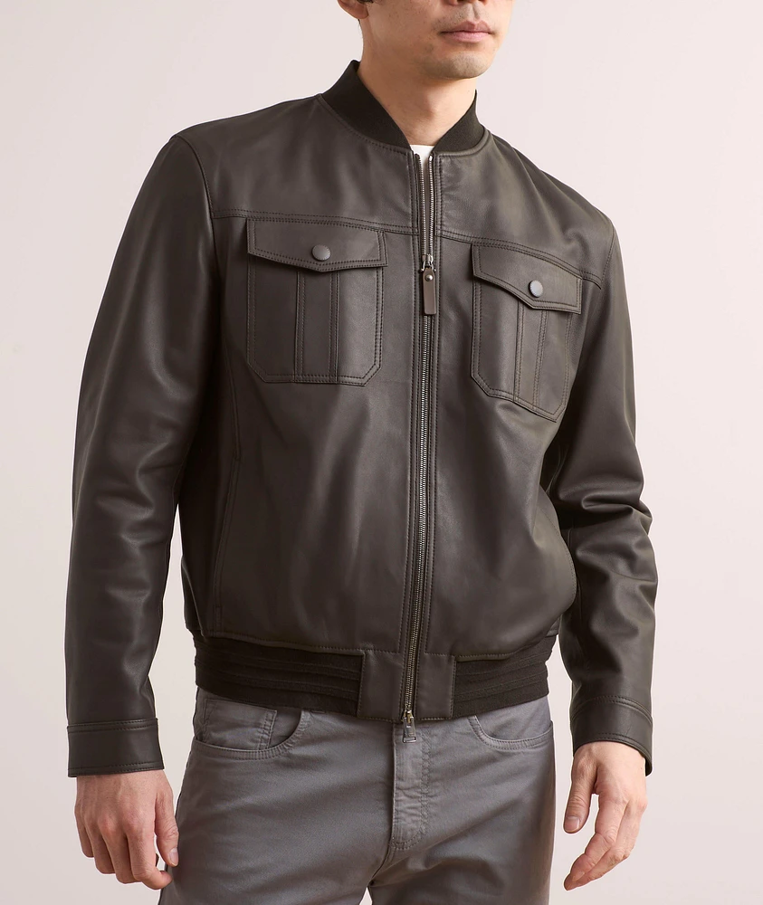 Leather Bomber Jacket