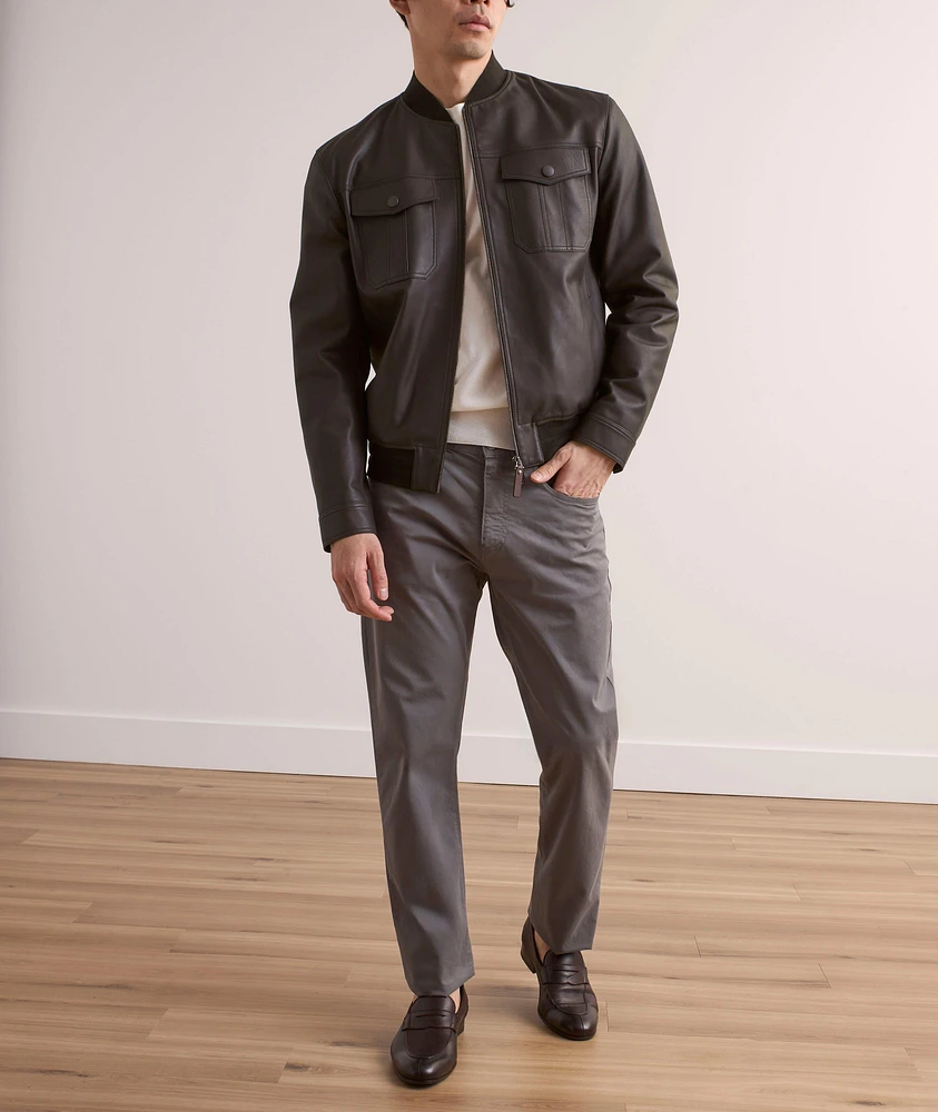 Leather Bomber Jacket