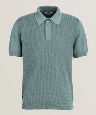 Cotton-Modal Micro-Textured Knit Polo