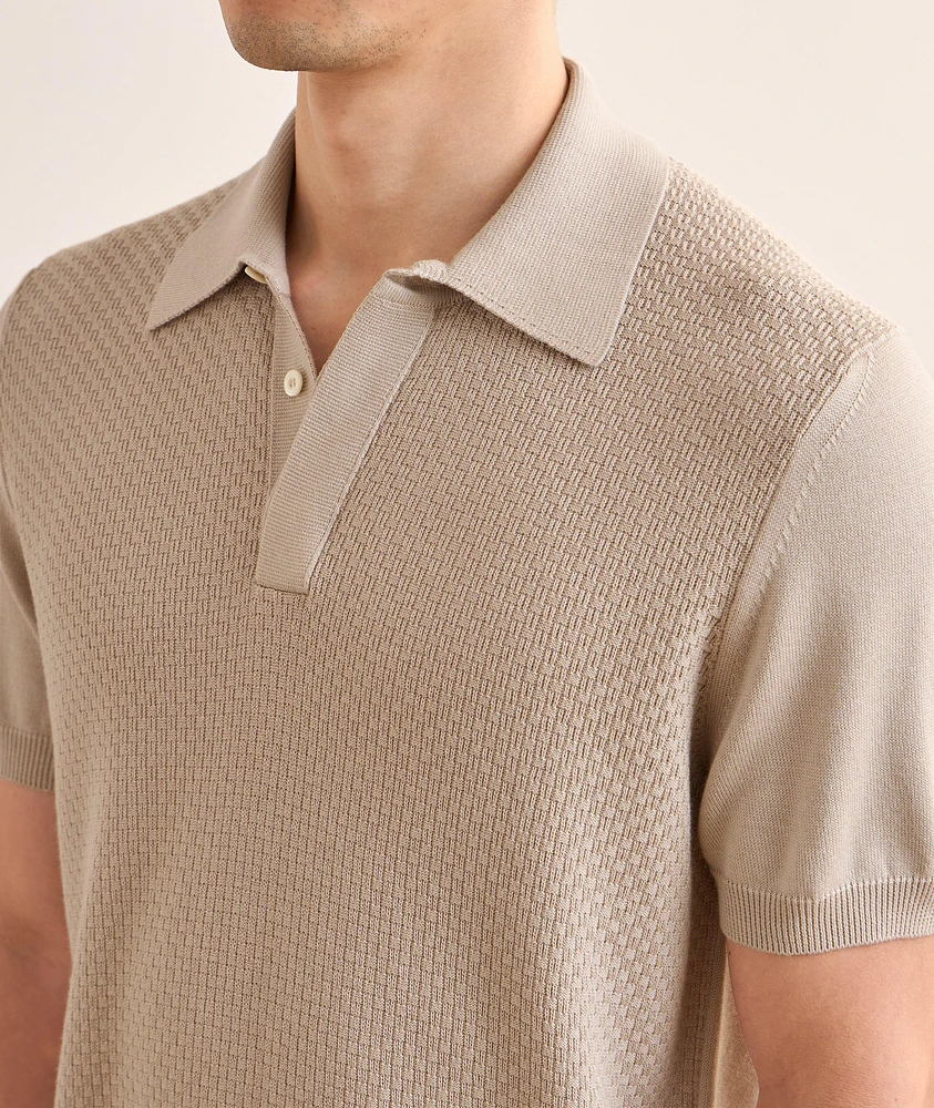 Cotton-Modal Micro-Textured Polo