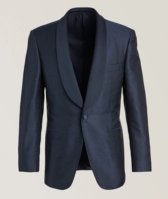 Jacquard Textured Shawl Tuxedo Jacket