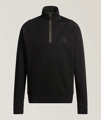 Cotton-Blend Quarter-Zip Sweatshirt