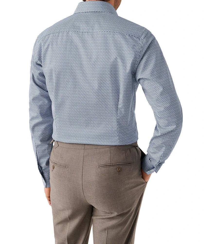 Slim-Fit Micro-Geometric Dress Shirt