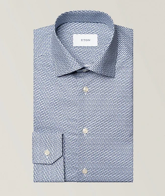 Slim-Fit Micro-Geometric Dress Shirt