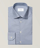 Slim-Fit Micro-Geometric Dress Shirt