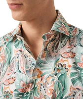 Slim-Fit Floral Dress Shirt
