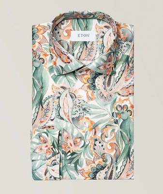 Slim-Fit Floral Dress Shirt