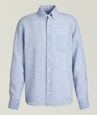 Contemporary-Fit Solid Linen Shirt