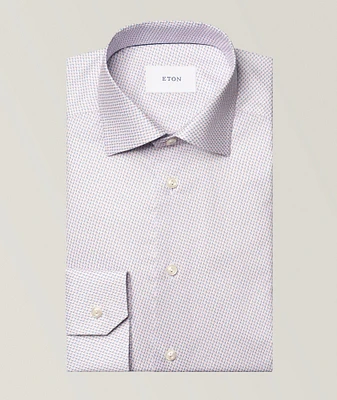 Contemporary-Fit Micro-Geometric Dress Shirt