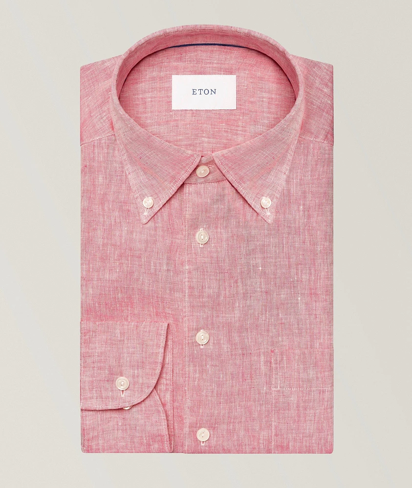 Slim-Fit Plain Weave Linen Shirt
