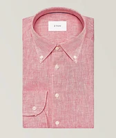 Slim-Fit Plain Weave Linen Shirt