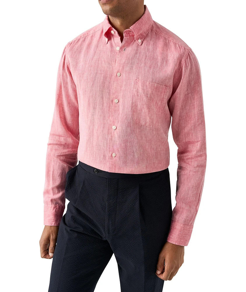 Slim-Fit Plain Weave Linen Shirt