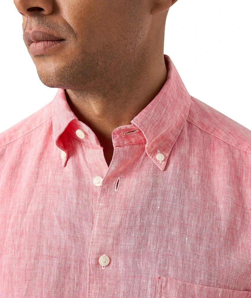 Slim-Fit Plain Weave Linen Shirt
