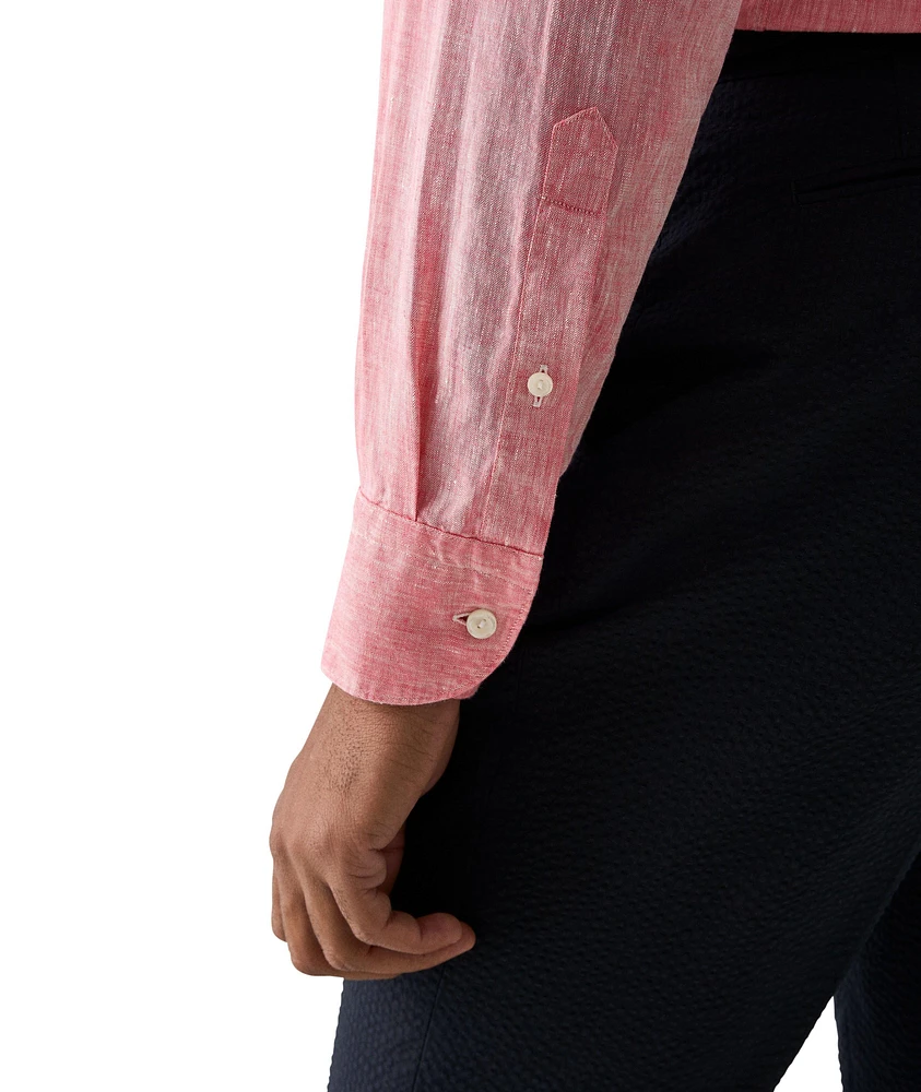 Slim-Fit Plain Weave Linen Shirt