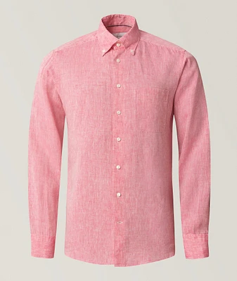 Slim-Fit Plain Weave Linen Shirt