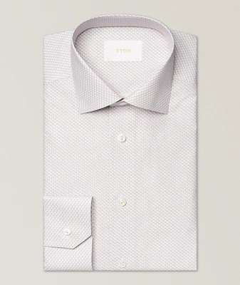 Slim-Fit Micro-Print Dress Shirt