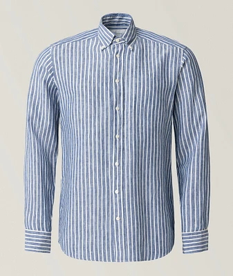 Slim-Fit Striped Linen Shirt